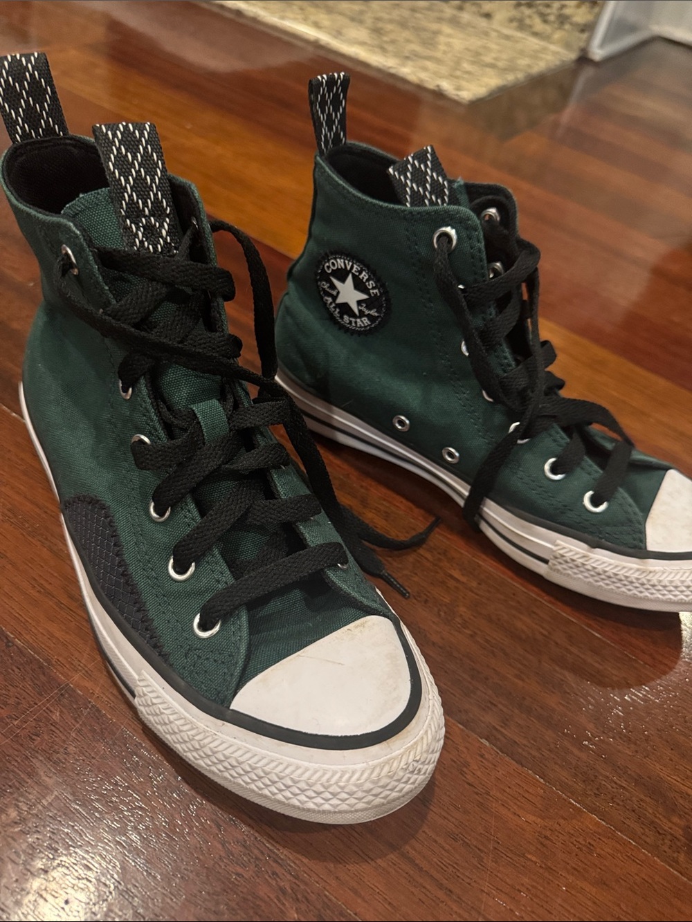 Converse Kids High Top Sneakers in Dark Green and Black